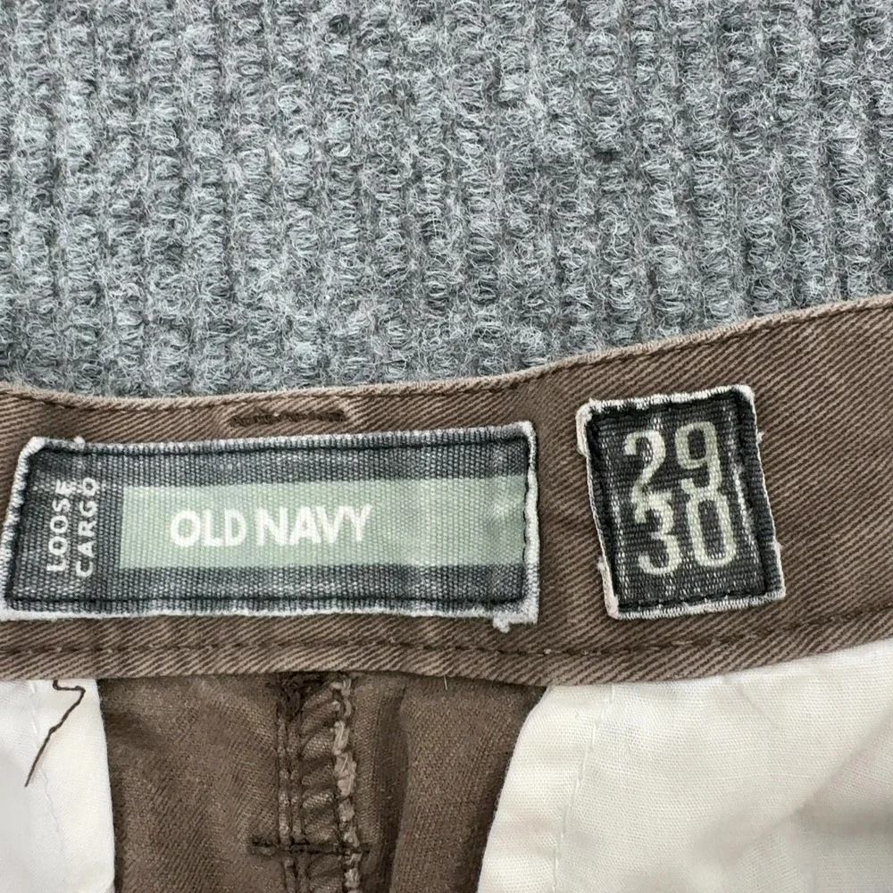Old Navy Cargo Pants Mens 29x30 Brown Cotton Loose Utility Gorpcore Y2K Style